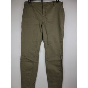 GAP Womens Olive Green Stretch Skinny Chino Pants Size 16 Mid Rise Tapered Leg
